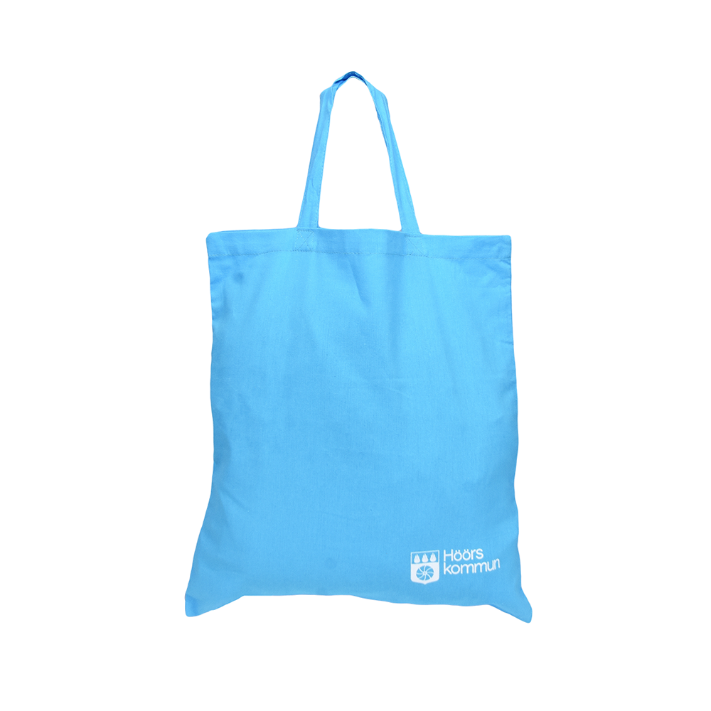 Tygkasse Turkos, korta handtag